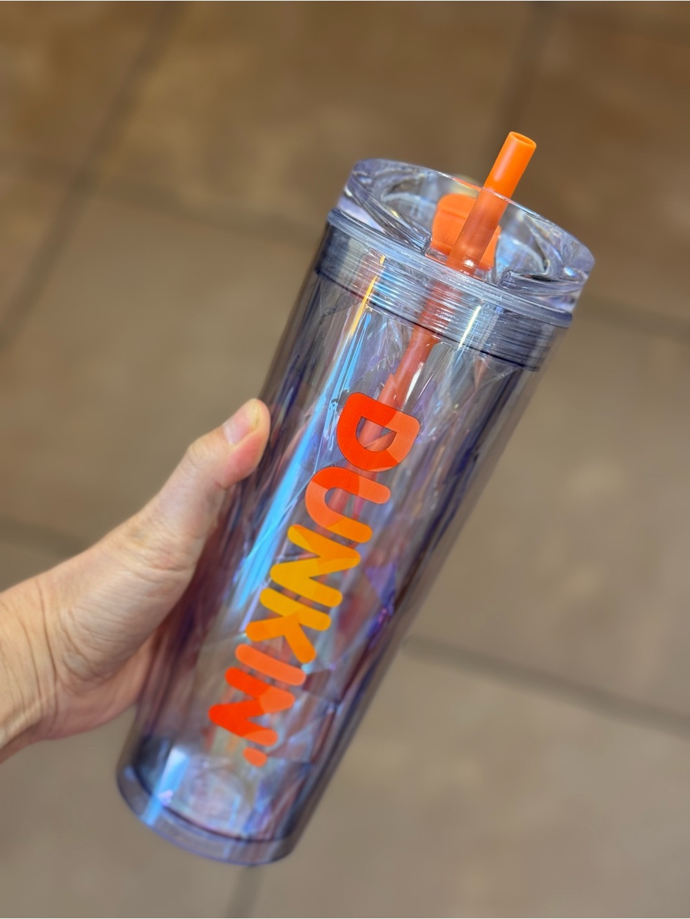 Dunkin Donuts Irisdescent Diamond 24 oz Insulated Tumbler